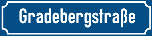 Straßenschild Gradebergstraße