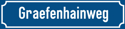 Straßenschild Graefenhainweg