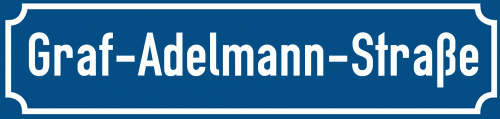 Straßenschild Graf-Adelmann-Straße