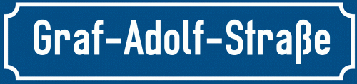 Straßenschild Graf-Adolf-Straße zum kostenlosen Download