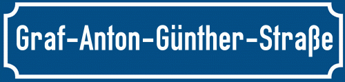Straßenschild Graf-Anton-Günther-Straße