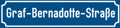Straßenschild Graf-Bernadotte-Straße