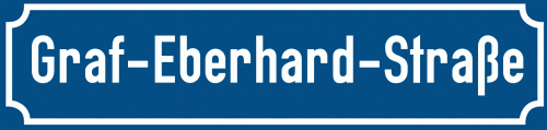 Straßenschild Graf-Eberhard-Straße