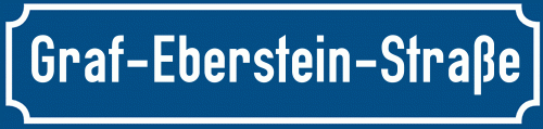 Straßenschild Graf-Eberstein-Straße