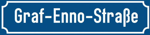 Straßenschild Graf-Enno-Straße zum kostenlosen Download