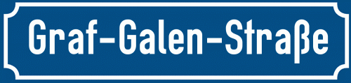 Straßenschild Graf-Galen-Straße zum kostenlosen Download