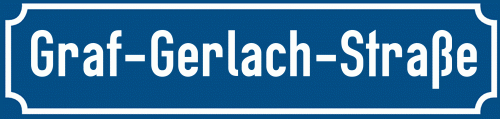 Straßenschild Graf-Gerlach-Straße