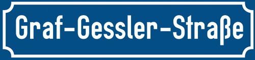 Straßenschild Graf-Gessler-Straße