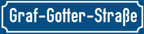 Straßenschild Graf-Gotter-Straße