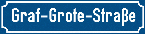 Straßenschild Graf-Grote-Straße zum kostenlosen Download