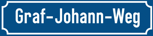 Straßenschild Graf-Johann-Weg