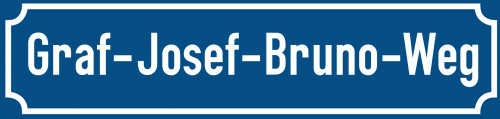 Straßenschild Graf-Josef-Bruno-Weg
