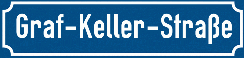 Straßenschild Graf-Keller-Straße