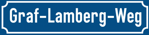 Straßenschild Graf-Lamberg-Weg