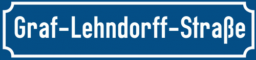 Straßenschild Graf-Lehndorff-Straße