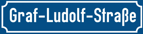 Straßenschild Graf-Ludolf-Straße zum kostenlosen Download