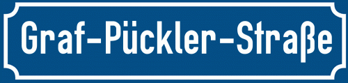 Straßenschild Graf-Pückler-Straße