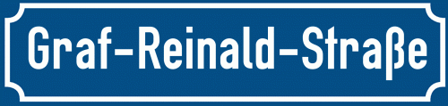 Straßenschild Graf-Reinald-Straße zum kostenlosen Download