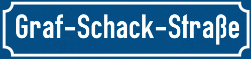 Straßenschild Graf-Schack-Straße