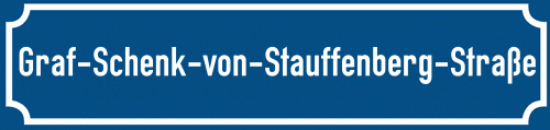 Straßenschild Graf-Schenk-von-Stauffenberg-Straße