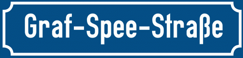 Straßenschild Graf-Spee-Straße