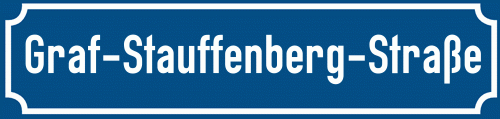 Straßenschild Graf-Stauffenberg-Straße zum kostenlosen Download