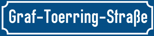 Straßenschild Graf-Toerring-Straße zum kostenlosen Download