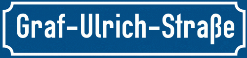 Straßenschild Graf-Ulrich-Straße