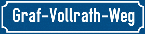 Straßenschild Graf-Vollrath-Weg