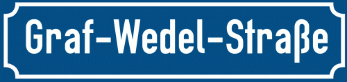 Straßenschild Graf-Wedel-Straße