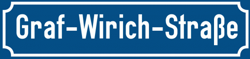 Straßenschild Graf-Wirich-Straße