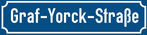Straßenschild Graf-Yorck-Straße