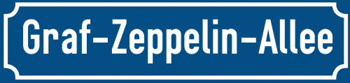 Straßenschild Graf-Zeppelin-Allee