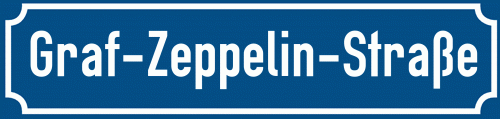 Straßenschild Graf-Zeppelin-Straße