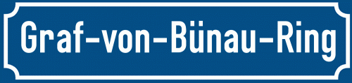 Straßenschild Graf-von-Bünau-Ring