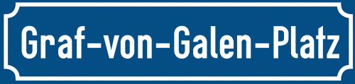 Straßenschild Graf-von-Galen-Platz