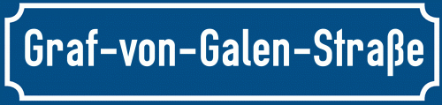 Straßenschild Graf-von-Galen-Straße