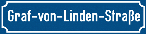 Straßenschild Graf-von-Linden-Straße