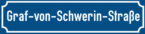 Straßenschild Graf-von-Schwerin-Straße