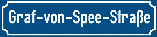 Straßenschild Graf-von-Spee-Straße