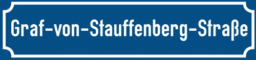 Straßenschild Graf-von-Stauffenberg-Straße