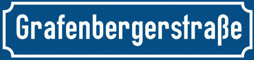 Straßenschild Grafenbergerstraße zum kostenlosen Download