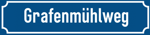 Straßenschild Grafenmühlweg