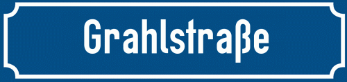Straßenschild Grahlstraße zum kostenlosen Download
