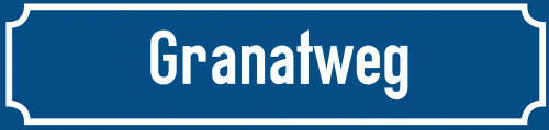 Straßenschild Granatweg