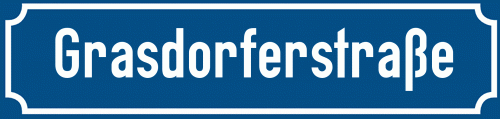 Straßenschild Grasdorferstraße zum kostenlosen Download