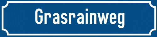 Straßenschild Grasrainweg