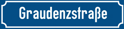 Straßenschild Graudenzstraße zum kostenlosen Download