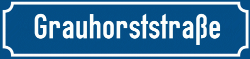 Straßenschild Grauhorststraße zum kostenlosen Download