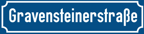 Straßenschild Gravensteinerstraße